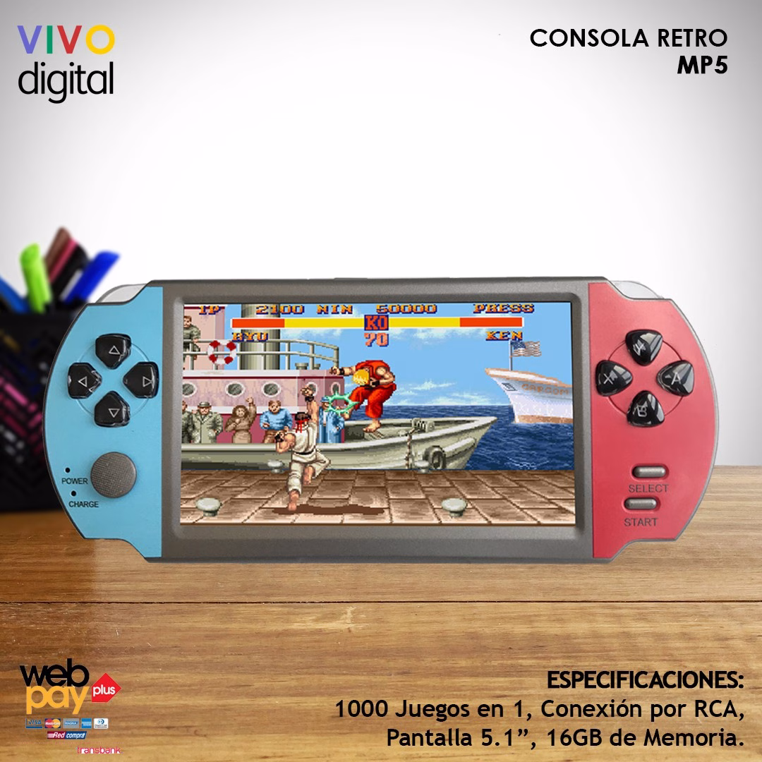 CONSOLA MP5 Consola Gamer MP5 | 1000 Juegos - 16Gb de Memoria | 5.1 pul de pantalla - Imagen 1