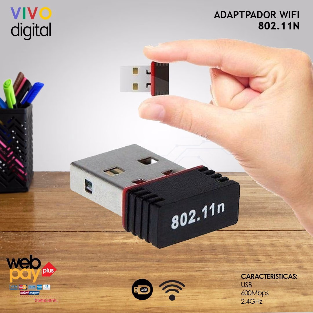 WIFI USB 80211N ADAPTADOR WIFI | 802.11.N - Imagen 1