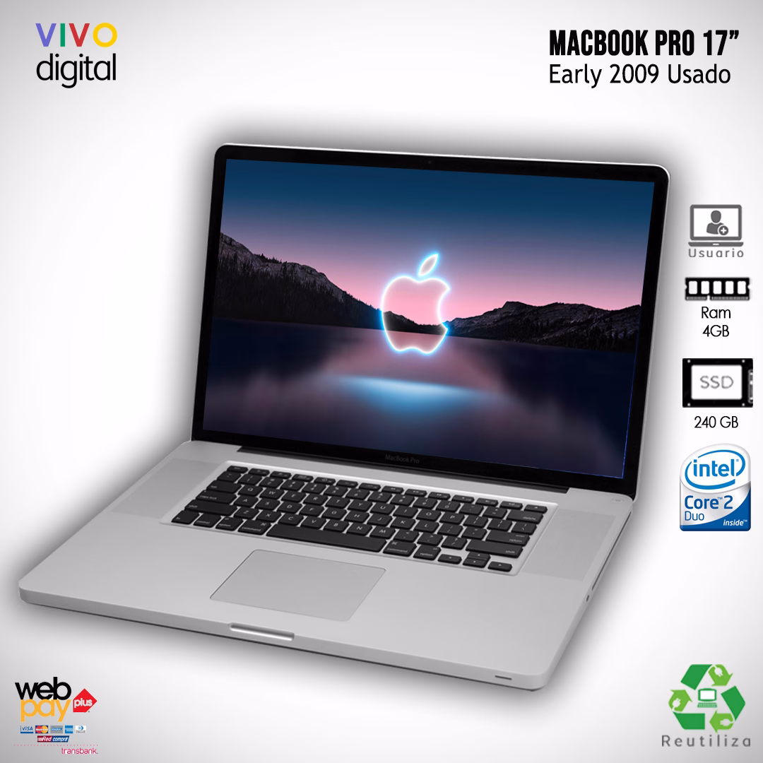 Macbook Pro 17 2009 notebook usado MACBOOK PRO de 17 pulgadas