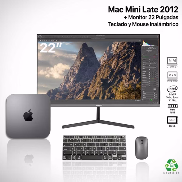 KIT Mac Mini 2012 Monitor 22 pulgadas