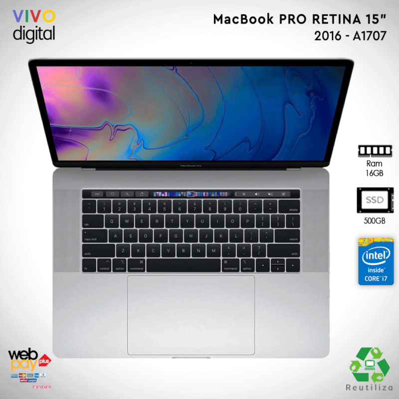 MacBook Pro Retina A1707, Intel i7 16Gb de Ram