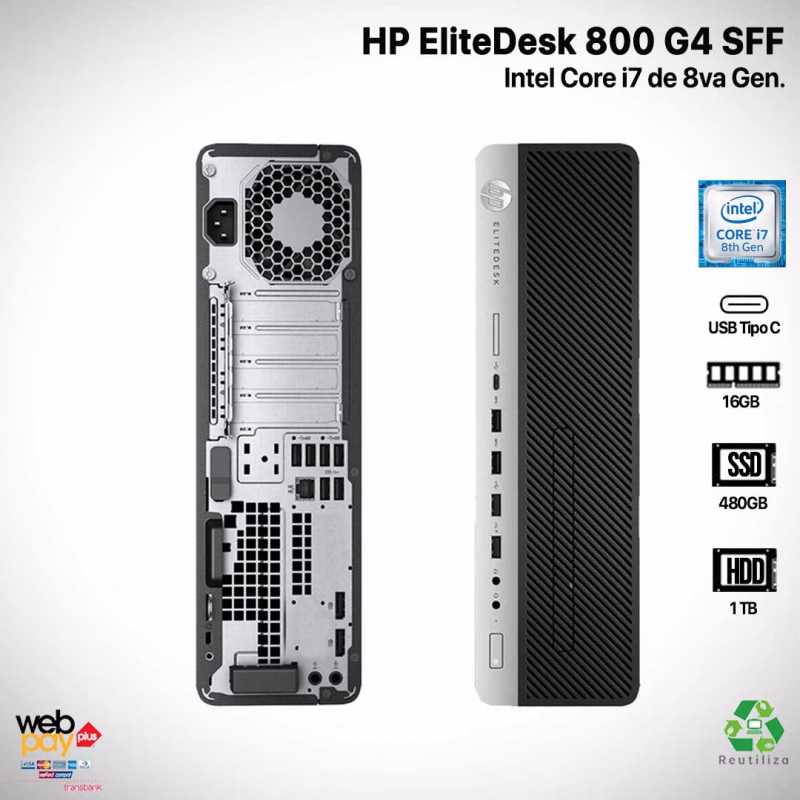 HP EliteDesk 800 G4 1TB HDD 480GB SSD 16GB Ram