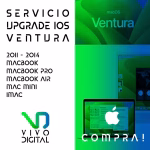SERVICIO TECNICO UPGRADE IOS VENTURA A MACBOOK - MACBOOK PRO - MACBOOK AIR - MAC MINI - IMAC -  2011 - 2014 - COMPRA! | SERVICIO PRESENCIAL