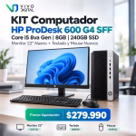 KIT Computador HP ProDesk 600 G4 SFF Reacondicionado | Core i5 8va Gen - 8GB - 240GB SSD | Monitor 22Pul Nuevo + Teclado y Mouse Nuevo