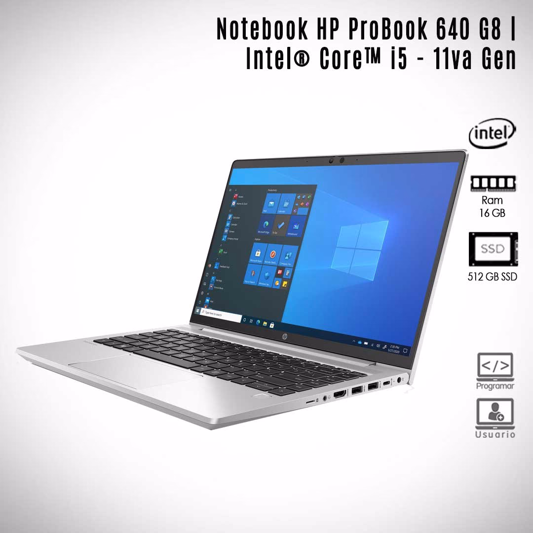 Notebook-HP-ProBook-640-G8--Intel-i5---11va-Gen Notebook HP ProBook 640 G8 | Intel® Core™ i5 - 11va Gen | 16GB Ram - 512GB SSD | Reacondicionado - Imagen 1